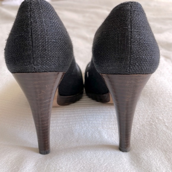 STUART Weitzman Denim Knot Peep Toe Heels Size 7 - Picture 5 of 10